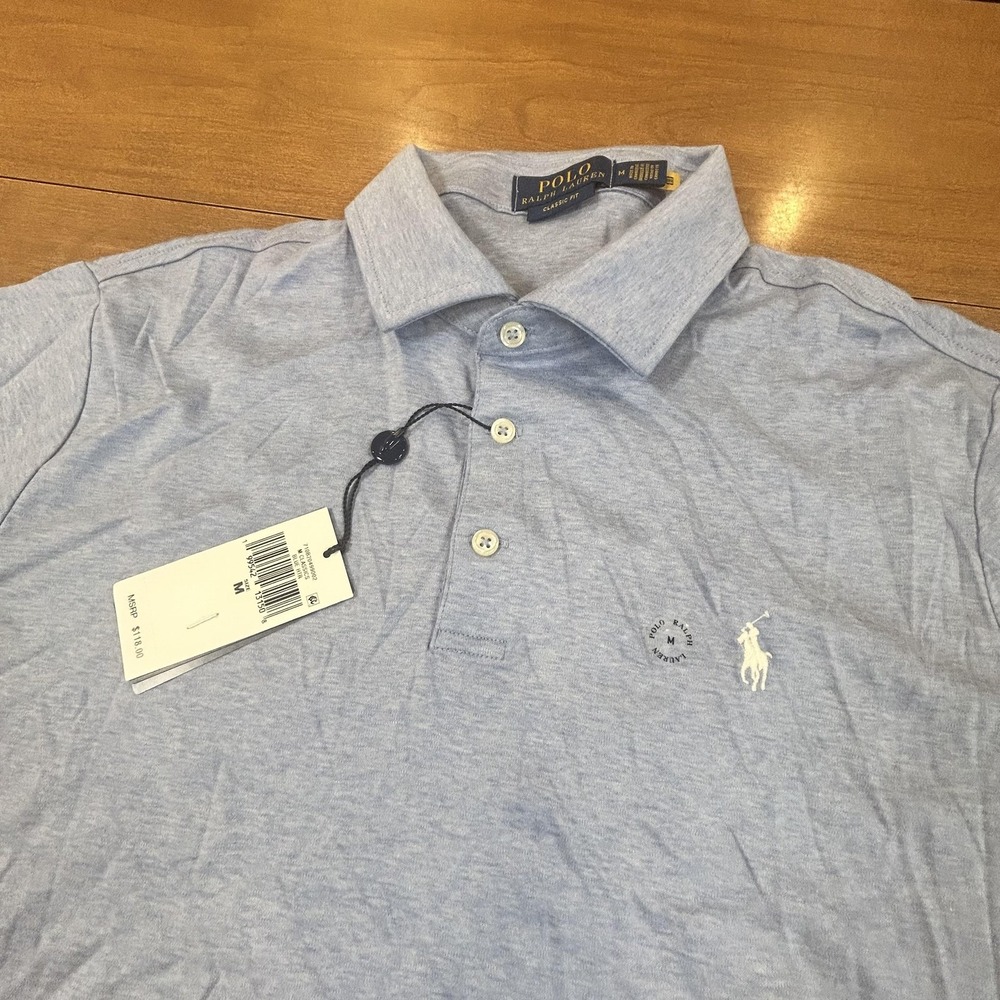 Polo Ralph Lauren Polo Shirt Mens M Blue Classic Fit Knit Cotton Pony NWT